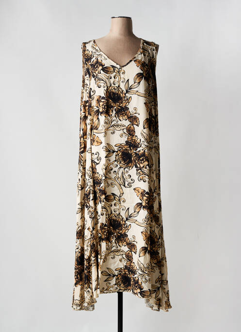 Rochie lungă bej PIMENT ROUGE femeie