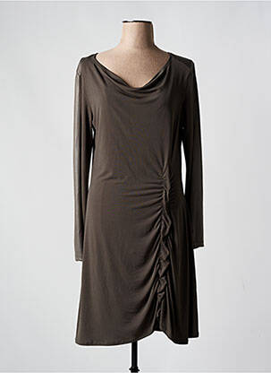 Rochie midi mâneci lungi mâneci lungi maro LAUREN VIDAL femeie