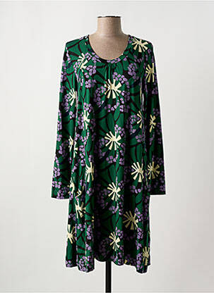 Rochie midi imprimeu floral mâneci lungi verde ZILCH femeie