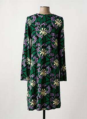 Rochie midi imprimeu floral mâneci lungi verde ZILCH femeie