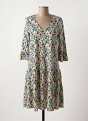 Rochie midi imprimeu floral mâneci 3/4 albastru SURKANA femeie