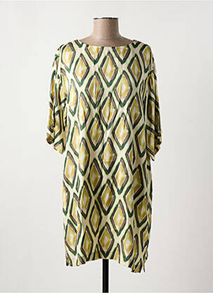 Rochie scurtă croială fluidă mâneci 3/4 verde SURKANA femeie