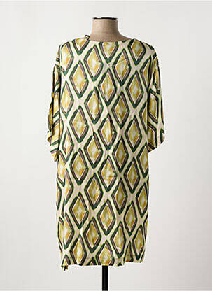 Rochie scurtă croială fluidă mâneci 3/4 verde SURKANA femeie