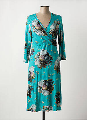 Rochie midi imprimeu floral mâneci lungi albastru LALAMOUR femeie