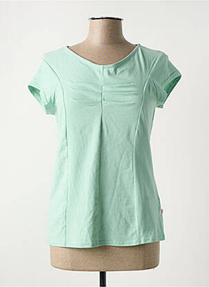 Tricou elasticitate mâneci scurte verde BLUTSGESCHWISTER femeie