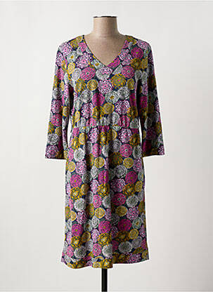 Rochie midi imprimeu floral mâneci lungi roz MISTRAL femeie