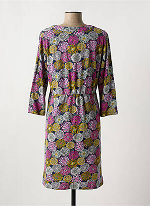 Rochie midi imprimeu floral mâneci lungi roz MISTRAL femeie