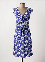 Rochie midi imprimeu floral mâneci scurte albastru ZILCH femme