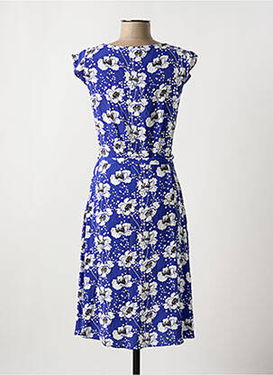 Rochie midi imprimeu floral mâneci scurte albastru ZILCH femeie