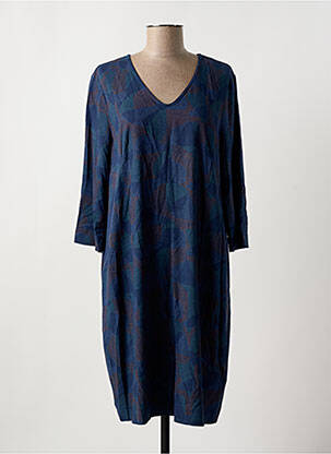 Rochie midi imprimeu fantezie mâneci lungi albastru ZILCH femeie