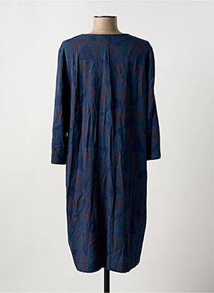Rochie midi imprimeu fantezie mâneci lungi albastru ZILCH femeie