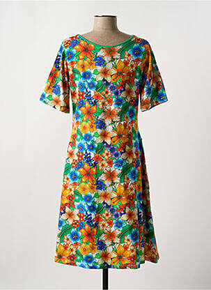 Rochie midi imprimeu floral mâneci scurte verde CISSI OCH SELMA femeie