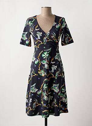 Rochie midi imprimeu fantezie mâneci scurte albastru ZILCH femeie
