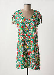 Rochie midi imprimeu floral mâneci scurte verde PRINCESSE NOMADE femme