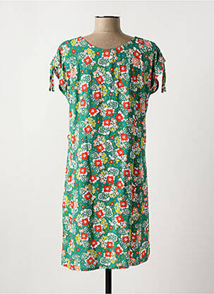 Rochie midi imprimeu floral mâneci scurte verde PRINCESSE NOMADE femeie