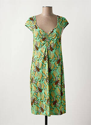 Rochie midi imprimeu fantezie mâneci scurte verde BAKERY LADIES femeie