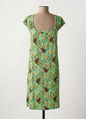 Rochie midi imprimeu fantezie mâneci scurte verde BAKERY LADIES femeie