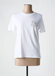 Tricou serigrafie flockată mâneci scurte alb PIECES femeie