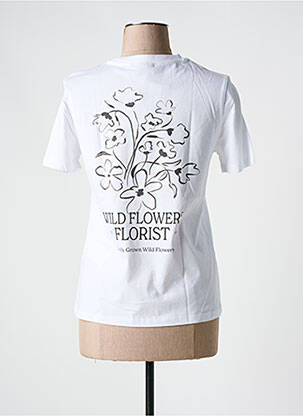 Tricou serigrafie flockată mâneci scurte alb PIECES femeie