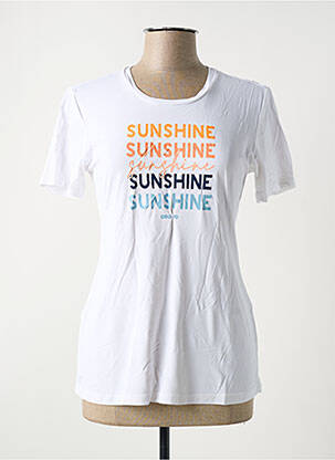 Tricou serigrafie flockată mâneci scurte alb ALTO GIRO femeie