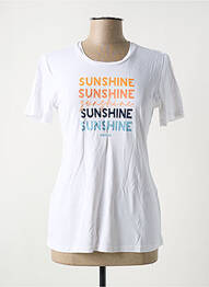 Tricou serigrafie flockată mâneci scurte alb ALTO GIRO femme
