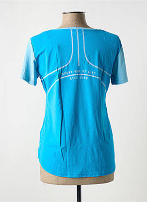 Tricou croială cambrată mâneci scurte albastru ALTO GIRO femeie