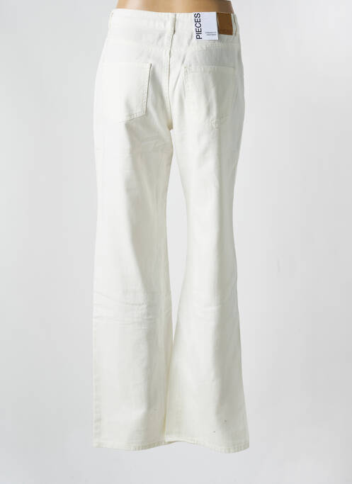 Blugi cu croială dreaptă alb PIECES femeie