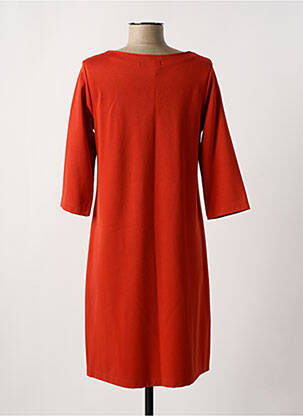 Rochie midi mâneci 3/4 mâneci 3/4 portocalie MALOKA femeie