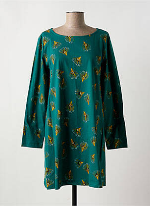 Rochie scurtă croială evazată mâneci lungi verde PRINCESSE NOMADE femeie