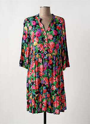 Rochie midi imprimeu floral mâneci 3/4 negru LA FIANCÉE femeie