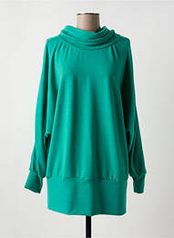 Pulover tunică elasticitate mâneci lungi verde LINGAM femme