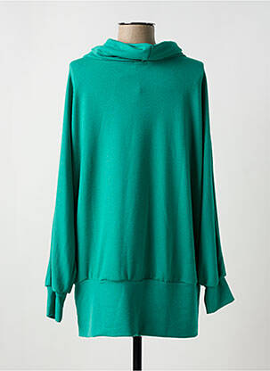 Pulover tunică elasticitate mâneci lungi verde LINGAM femeie