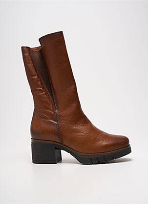 Botine/ghete material neted toc de 4 la 6 cm maro PAULA URBAN femeie