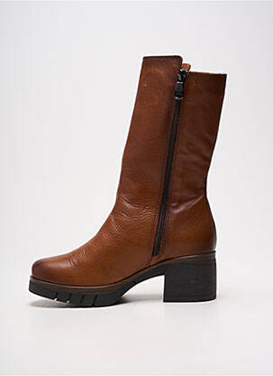 Botine/ghete material neted toc de 4 la 6 cm maro PAULA URBAN femeie