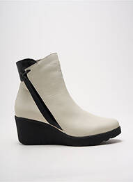 Botine/ghete vârf rotund toc de 4 la 6 cm alb PAULA URBAN femme