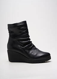 Botine/ghete țesătură satinată toc de 7 la 9 cm negru PAULA URBAN femeie