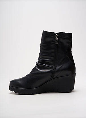 Botine/ghete țesătură satinată toc de 7 la 9 cm negru PAULA URBAN femeie