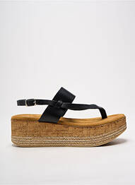 Șlapi material neted toc de 4 la 6 cm negru ULANKA femme
