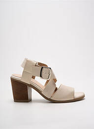 Sandale/pantofi decupați toc pătrat toc de 7 la 9 cm bej FOLLIA DOLCE femme