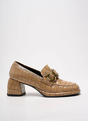 Mocasini material neted toc de 4 la 6 cm bej PONS QUINTANA femeie
