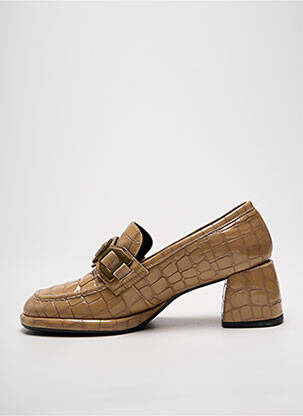 Mocasini material neted toc de 4 la 6 cm bej PONS QUINTANA femeie