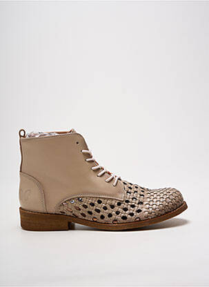 Botine/ghete material neted toc plat până la 3 cm bej FELMINI femeie