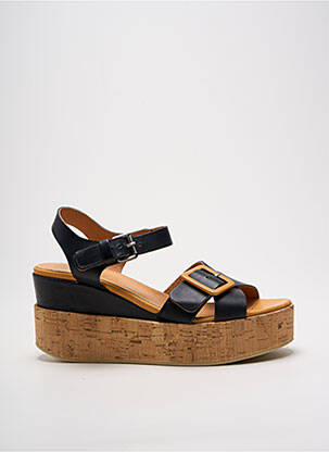 Sandale/pantofi decupați material neted toc de 7 la 9 cm negru MINKA DESIGN femeie