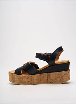 Sandale/pantofi decupați material neted toc de 7 la 9 cm negru MINKA DESIGN femeie