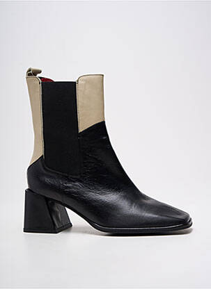 Botine/ghete material neted toc de 4 la 6 cm negru WONDERS femeie