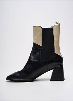 Botine/ghete material neted toc de 4 la 6 cm negru WONDERS femeie