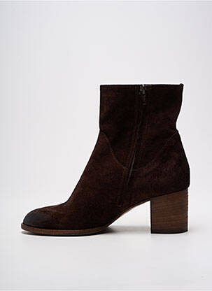 Botine/ghete nubuc toc de 4 la 6 cm maro PAOYAMA femeie