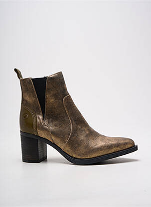 Botine/ghete material neted toc de 4 la 6 cm auriu CASTA femeie