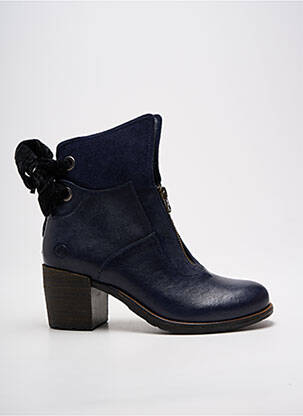 Botine/ghete material neted toc de 4 la 6 cm albastru CASTA femeie