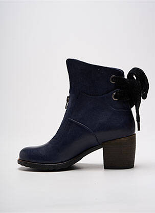 Botine/ghete material neted toc de 4 la 6 cm albastru CASTA femeie
